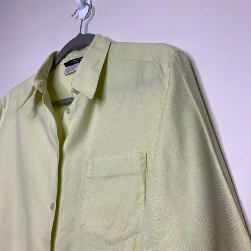 Vintage Weekend MaxMara Mint Green 3/4 Sleeves Button Front Shirt Size Large - Picture 4 of 11